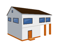 Elevated with Enclosure on Posts, Piles, or Piers