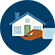 Hand lifting house illustration