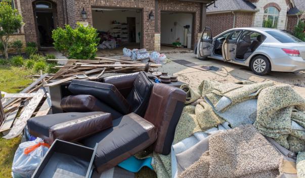 Destroyed furniture outside of house