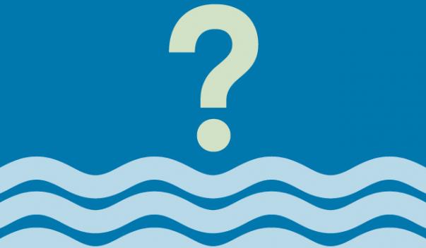 Question mark over flood water